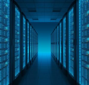 Server room in datacenter. Hosting services. Server room in datacenter. Hosting services.