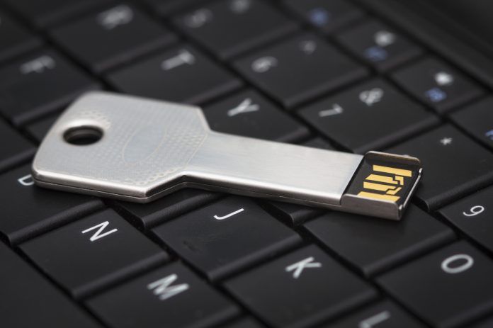 usb stick on white