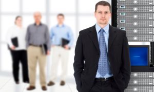 Businessman and IT Team