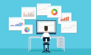 business people analytics business graph and seo on web