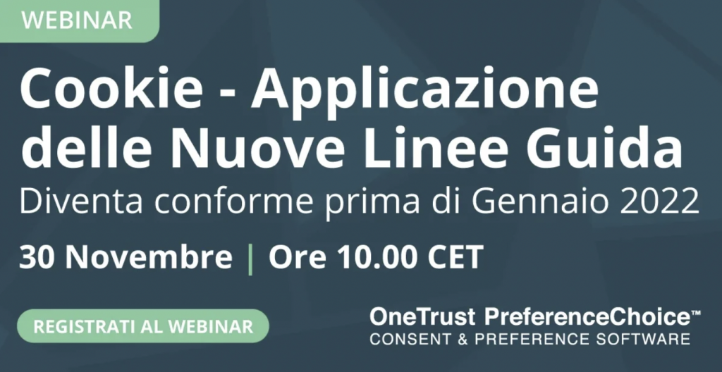 Cookies: le linee Guida del Garante. Scopri il webinar gratuito