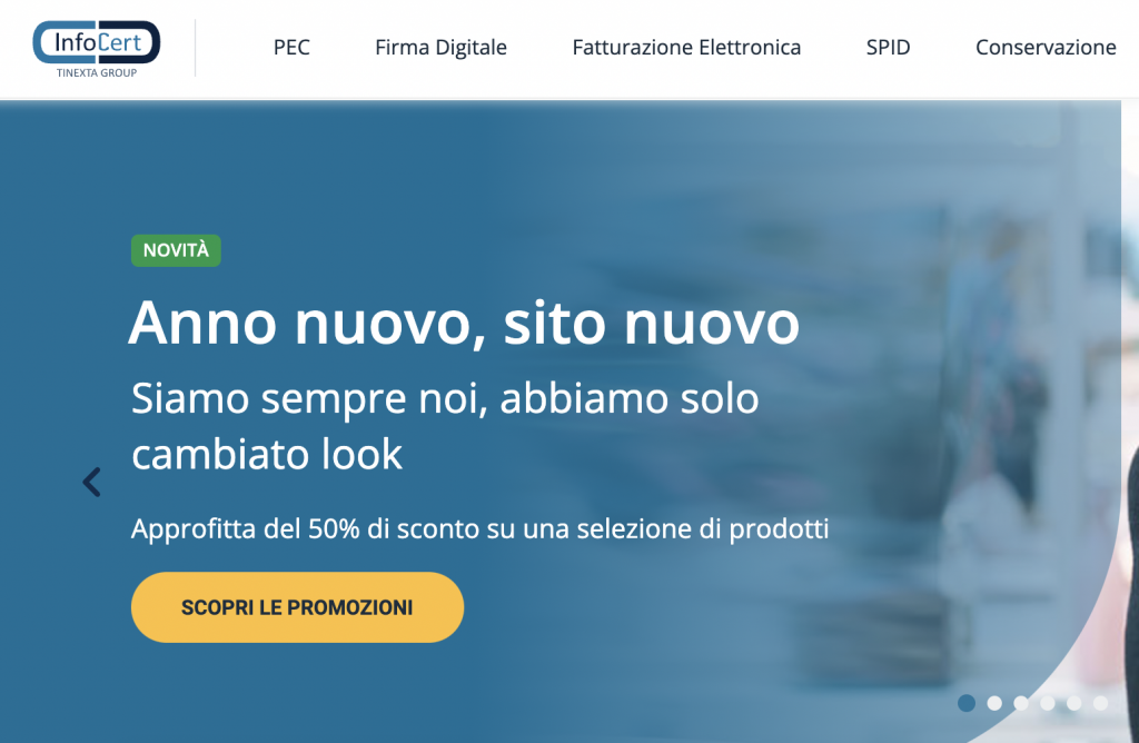 InfoCert sito nuovo